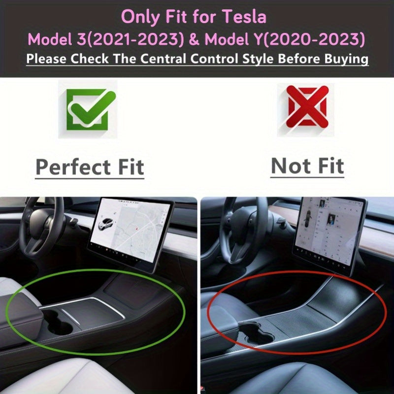Center Console Wrap Cover Kit for Tesla Model 3 for Model Y Sticker Protector Matte Carbon Fiber Pattern\ wood Grain Car Modification Accessories for Easy Driving