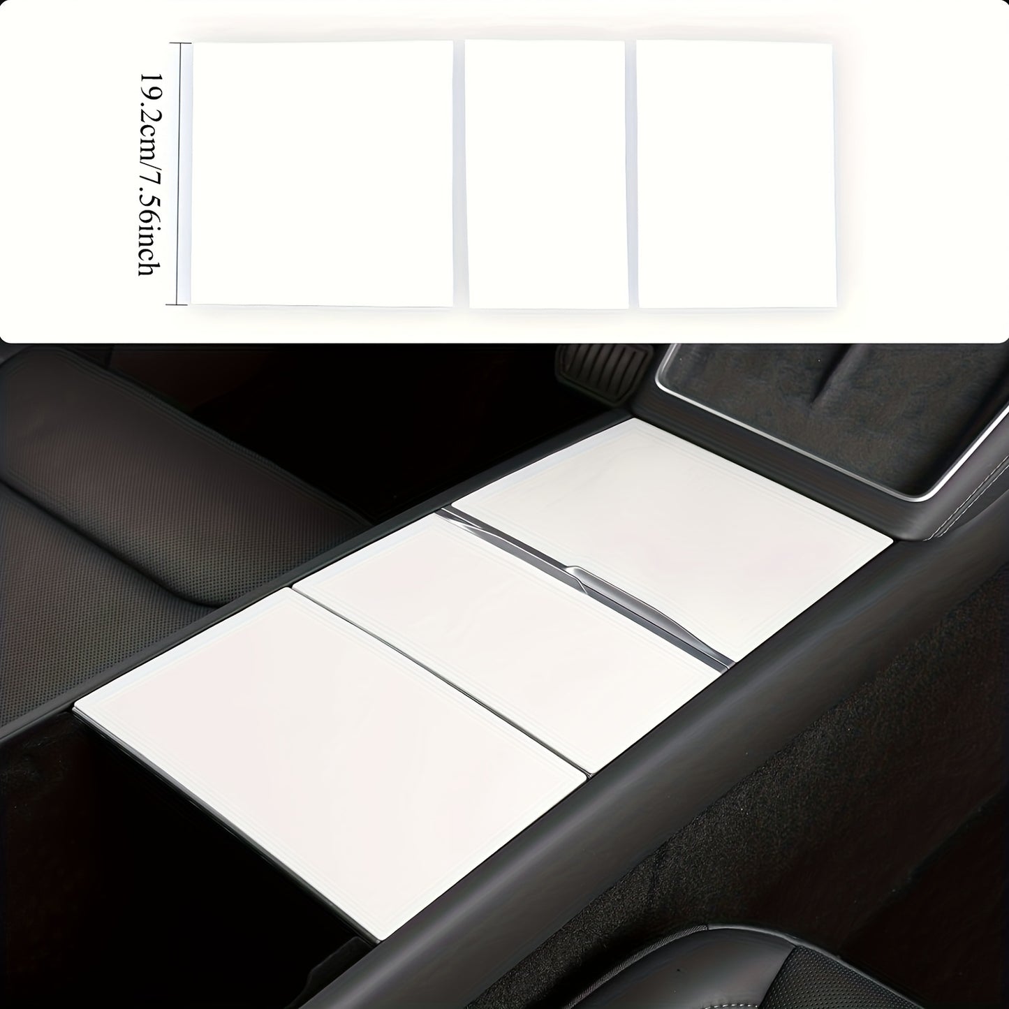 Set of 3 - Silicone Wrap Kit in Pink for The Center Console of for TESLA Model 3 Highland 2024-2025 \Model Y Juniper 2025, Cover for Tesla Center Console with Electrostatic Adhesion for Model 3\Y (White)