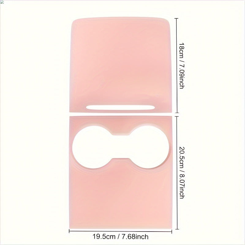 1-Set Compatible for Tesla Model 3\Y Pink Center Console Leather Wrap Kit - Adhesive-Fixation Scratch-Resistant Cover, Dashboard for 2021-2023\u002F2021-2024 Models (Easy Installation)