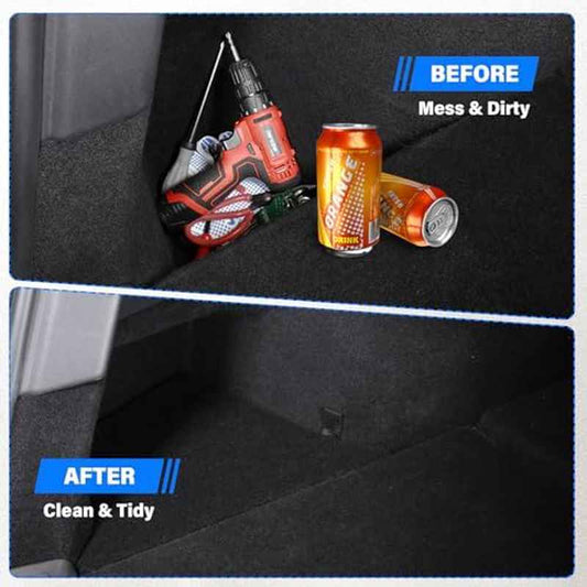 2pcs Trunk Storage Bins for 2025-2026 for TESLA Model Y | Juniper 5-Seater Large-Capacity Rear Side Storage Boxes with Carpeted Lid for Model Y Interior Accessories