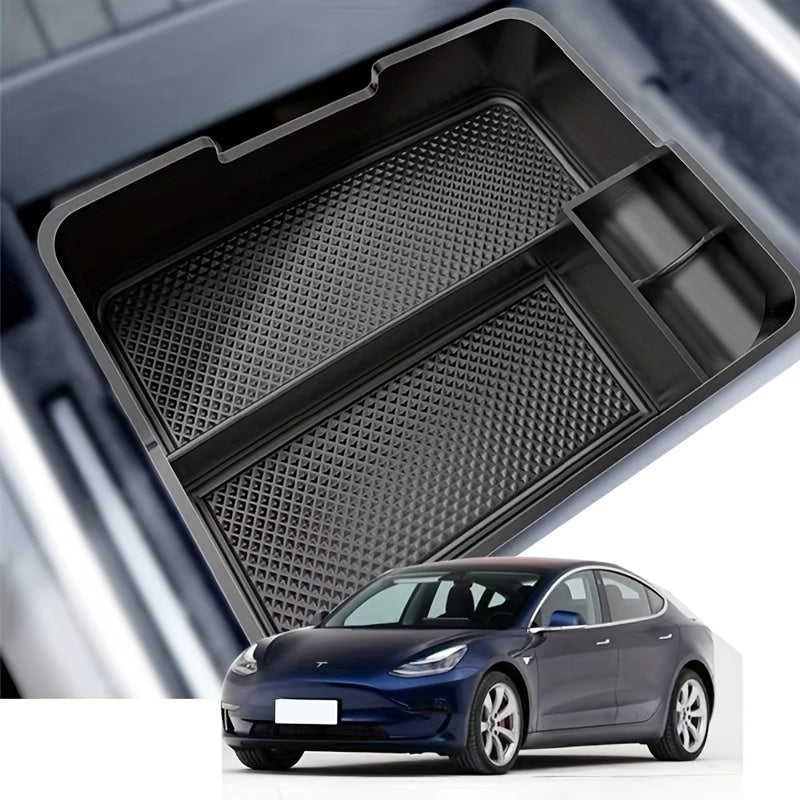 Suitable for Tesla Model 3 2017-2020 Car Centre Armrest Box Storage Box Stow Away And Organize Glove Box Car Accessories Anti-Slip Car Storage Box