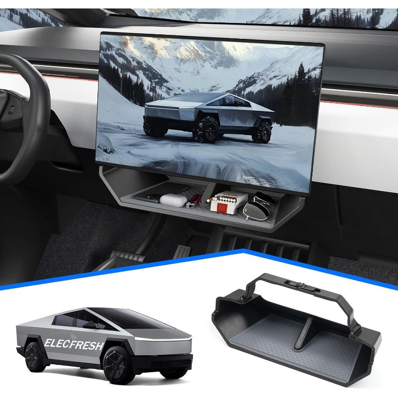 Center Console Organizer Under Screen Storage Box for 2024 for Tesla Cybertruck Accessories Dashboard Hidden Tray for Cybertruck A, Vehicle Organization, Hidden Compartment, Sleek Design, Customfit Accessory, Precision Fit, Car Console Insert, Tesla