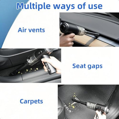 Foldable Car Vacuum Cleaner for Tesla Model 3 Y X S 4-in-1 Cordless Handheld Vacuum 12000PA High Power Mini Portable with LED Accessories 2025-2017, Car Vacuum Cleaner Strong Suction Cordless, Car Vacuum Cleaner Powerful, Quick Cleanup