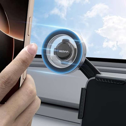 REEVAA for Tesla Phone Mount for Model 3\S\X\Cybertruck - Strongest Magnetic Car Dashboard Holder, No Glue\Adhesive-Free, for iPhone 16\15\14\13 & Cases, Smartphone Adapter