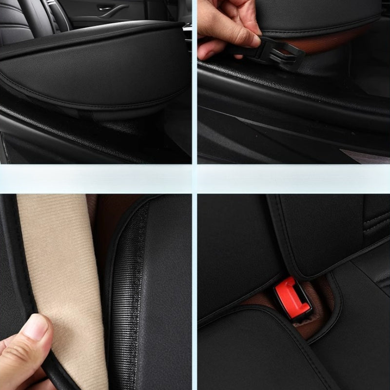 Fit Car Seat Cushion Cover - Heavy-Duty All-in-One with Headrest & Lumbar, Soft Beige-Friendly Black\u002FWhite\Gray Padding, for TOYOTA, for AUDI, for Tesla, VW, for BMW, for & Most Vehicles