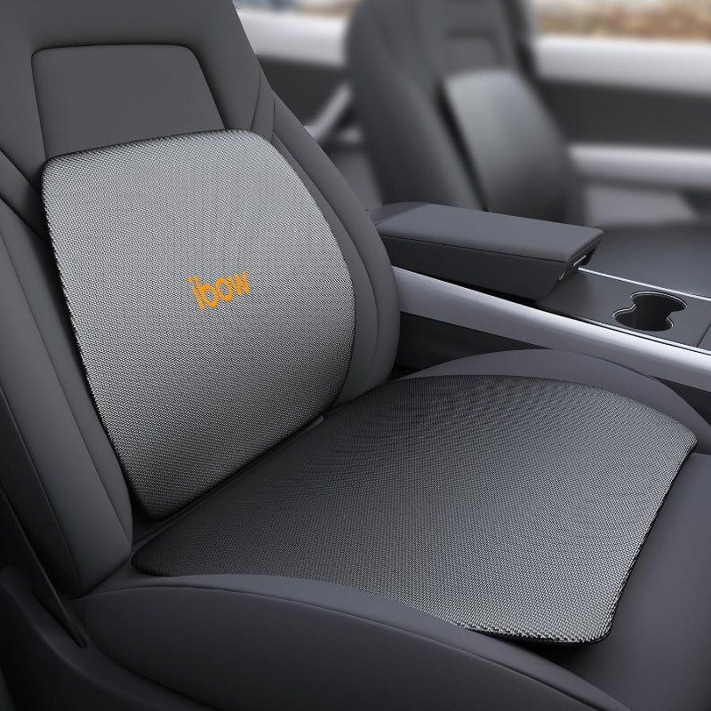 Seat Cushion and Lumbar Support Pillow for Tesla for Model Y 3 S X Hollow-Out Lower Back Strong Support and Breathable Mesh Seat Pad Hip Lumbar Pain Relief for Driving Car Office Home Use Black
