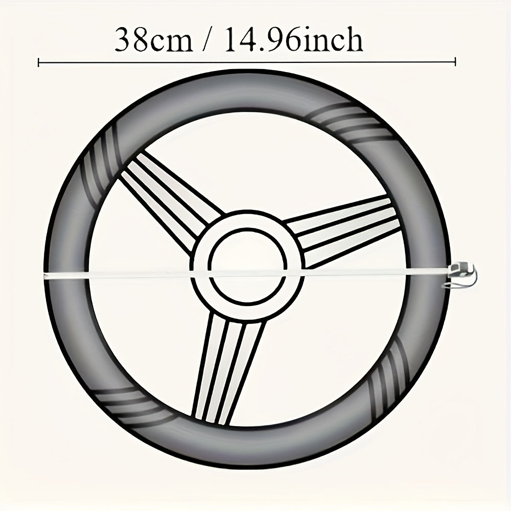 Diamond Pattern Faux Leather Steering Wheel Cover | Universal Fit, Anti-Slip, Sweat-Absorbent, Durable, Scratch-Resistant, Includes Inner Circle, 14.96inch, Suitable for Tesla, BYD, and More
