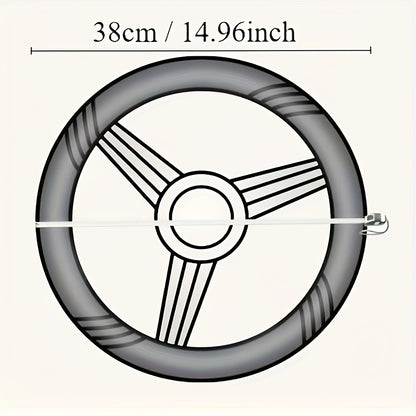 Diamond Pattern Faux Leather Steering Wheel Cover | Universal Fit, Anti-Slip, Sweat-Absorbent, Durable, Scratch-Resistant, Includes Inner Circle, 14.96inch, Suitable for Tesla, BYD, and More