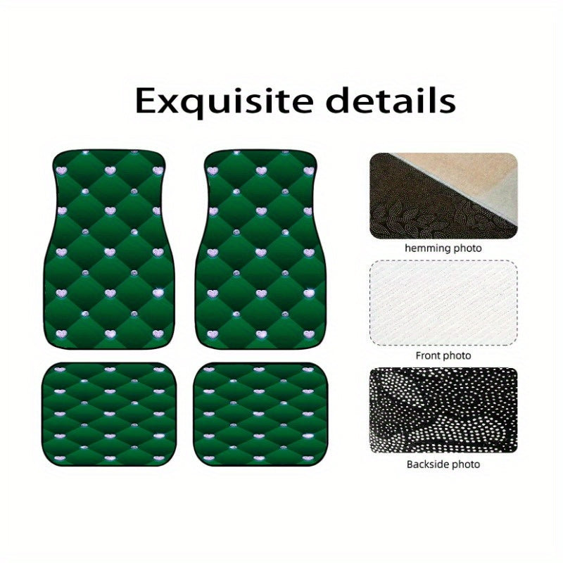 4pcs Diamond patterned Car Floor Mats Keep Your Car Interior Clean and Stylish Durable and Fashionable Interior Protection Adds Personality to the Car Interior Universal Fit for All Car Models