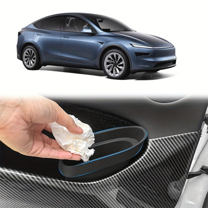 for Tesla Model 3\Y2024-2025 Door Trash Can - High Quality Car Trash Bin with One-Touch Operation, Lid & Opening, for Tesla Model 3\u002FY Interior Storage Organizer, Space-Saving Design, Easy Installation (No Drilling Required)