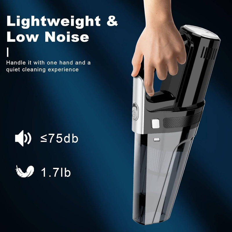 Car Vacuum, Portable Vacuum Cleaner with Powerful 7000PA Suction, 12V Power 16.4ft Cord Wired Vacuum Cleaner, LED Light, Car Accessories MenWomen, Black, Car Detailing Accessory, Handheld Cleaner, Compact Design, Highpower Suction, Corded Vacuum, Car