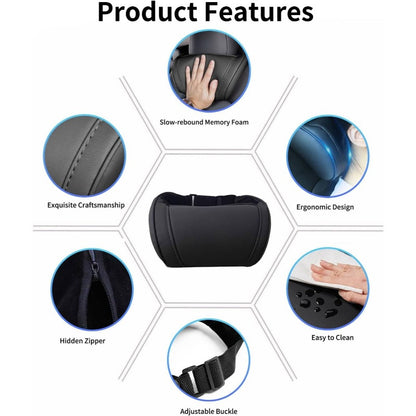 2 Pack Car Neck Pillow Model Y\3\S\X\Cybertruck | Foam Headrest Pillow Ergonomic Design Neck Support Softness Comfortable Black Car Pillow