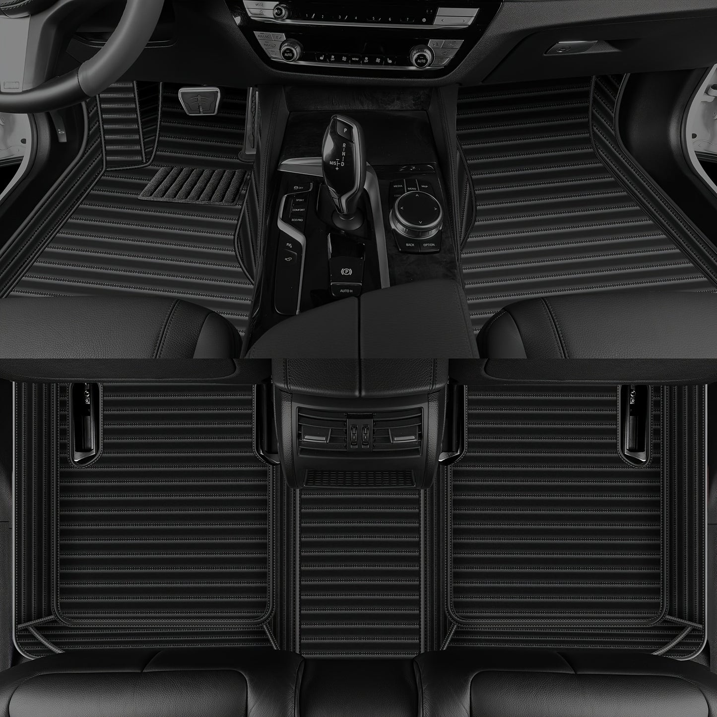 For Tesla Model Y 2020-2023 Horizontal Car Floor Mat, Made of Luxurious Faux Leather, Is an Interior Accessory for Car Floor Mats. It Is Suitable for Left-Hand Drive Vehicles, Easy to Clean, And Durable