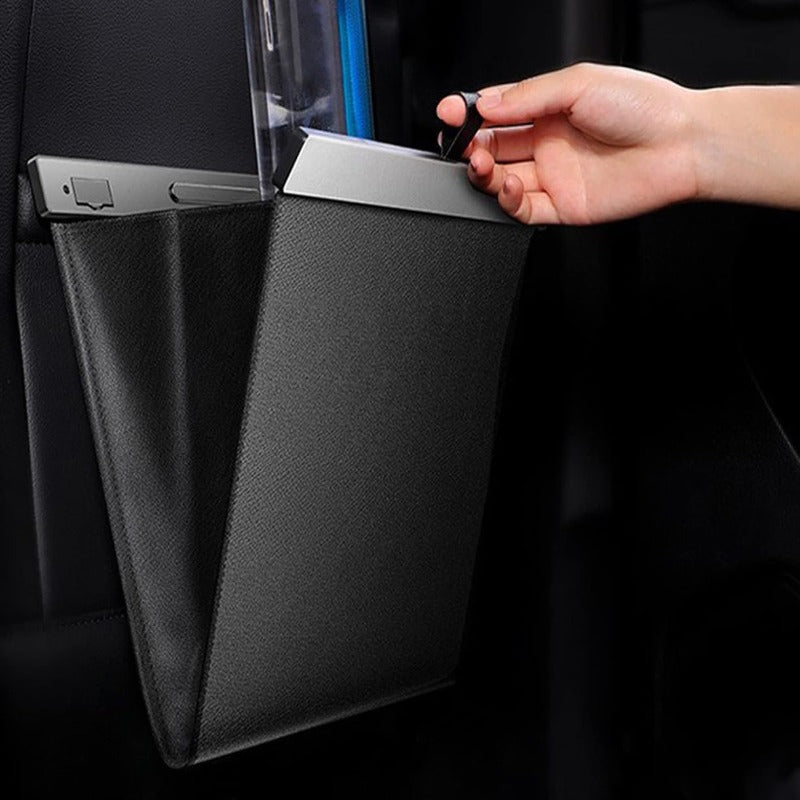 for Model 3\Y Compatible Slim ic Car Trash Can - Hanging Back Seat Organizer with -Kick Design, Multi-Functional Storage Bag & High Quality Disposal System ( Fit for, -Friendly) - ic for Switch Lock
