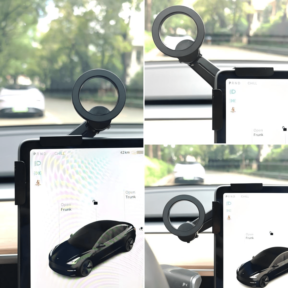 Upgraded Powerful Magnetic Phone Holder for Tesla Model 3 Y S X Cybertruck, Car Mount with Extreme Hold for iPhone 17 16 15 Pro Max, Perfect Fit Seamless Integration No Blocking View