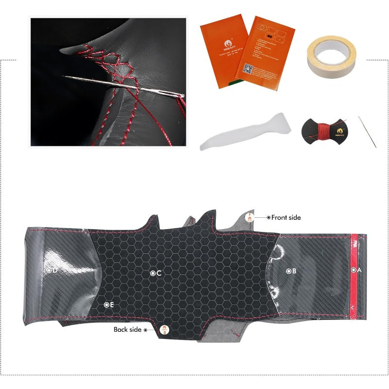 MEWANT Steering Wheel Cover for Tesla Model 3 2019-2023\ Model Y 2022-2023 Hand-Stitched Steering Wheel Wrap