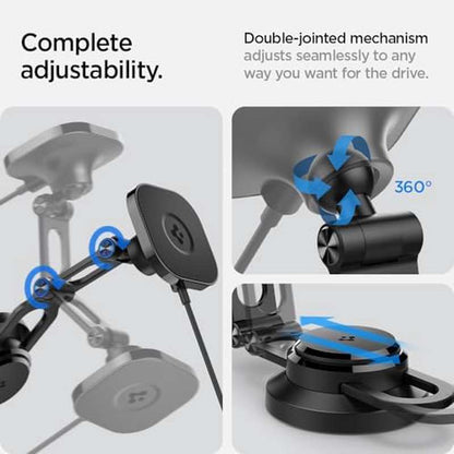 Spigen OneTap Pro 3 for TESLA Phone Mount | Foldable and Hidden, Charging Compatible for All for TESLA Model Y, 3, S, X, Cybertruck - Designed for MagSafe Compatible iPhones, Pixel, Galaxy Phones, Made of ABS Material