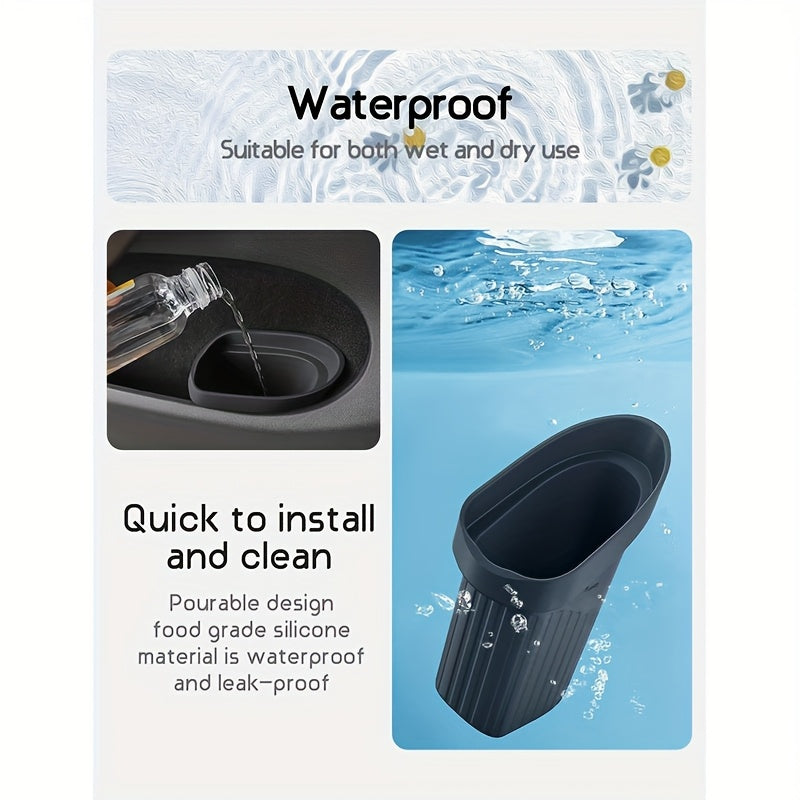 for Tesla Model 3\Y2024-2025 Door Trash Can - High Quality Car Trash Bin with One-Touch Operation, Lid & Opening, for Tesla Model 3\u002FY Interior Storage Organizer, Space-Saving Design, Easy Installation (No Drilling Required)