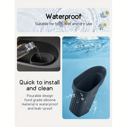 for Tesla Model 3\Y2024-2025 Door Trash Can - High Quality Car Trash Bin with One-Touch Operation, Lid & Opening, for Tesla Model 3\u002FY Interior Storage Organizer, Space-Saving Design, Easy Installation (No Drilling Required)