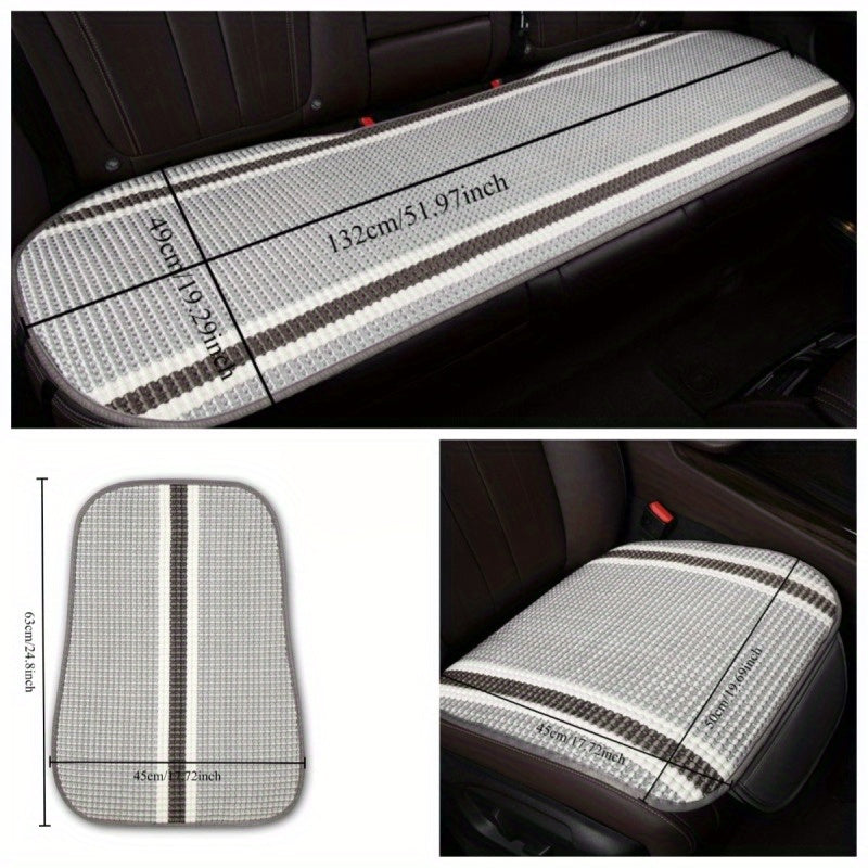 9pcs Compatible for Tesla Model 3 Car Seat Cushion with Headrest Pillows & Backrest - Ice Sliky Fiber Cooling Breathable Ice Cold Temperature, Fit for 5-Seater, Fiber Fabric Vehicle Seating