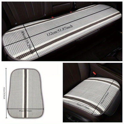 9pcs Compatible for Tesla Model 3 Car Seat Cushion with Headrest Pillows & Backrest - Ice Sliky Fiber Cooling Breathable Ice Cold Temperature, Fit for 5-Seater, Fiber Fabric Vehicle Seating