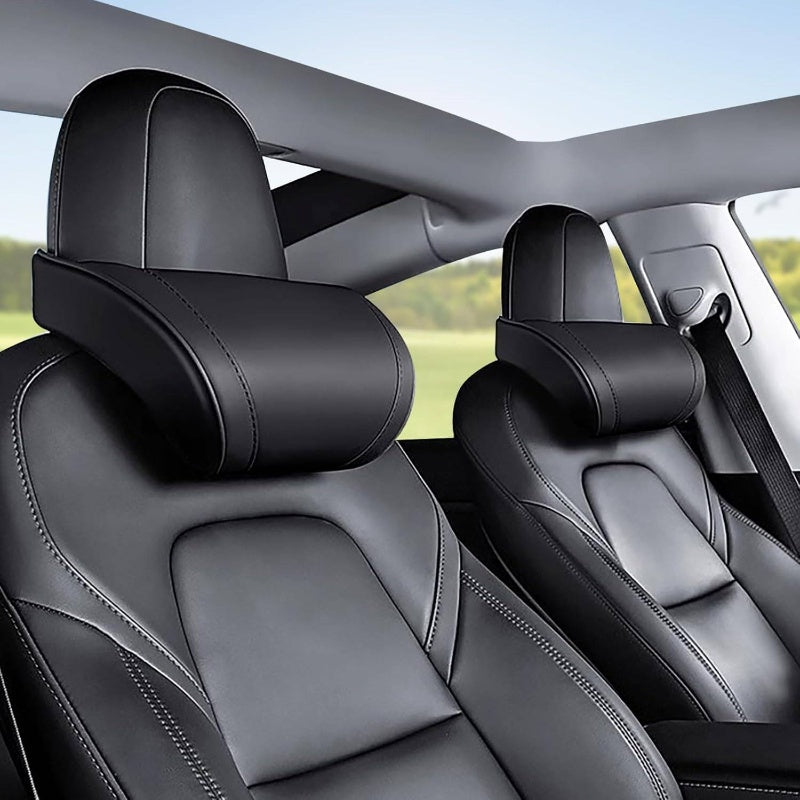 2 Pack Car Neck Pillow Model Y\3\S\X\Cybertruck | Foam Headrest Pillow Ergonomic Design Neck Support Softness Comfortable Black Car Pillow