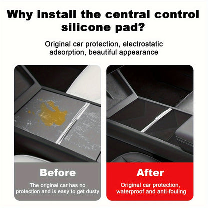 Silicone Protective Pad for Tesla Model 3/Y Center Panel- Non-Slip and Wear-Resistant, Protects the Center Control Panel and Increases Aesthetics