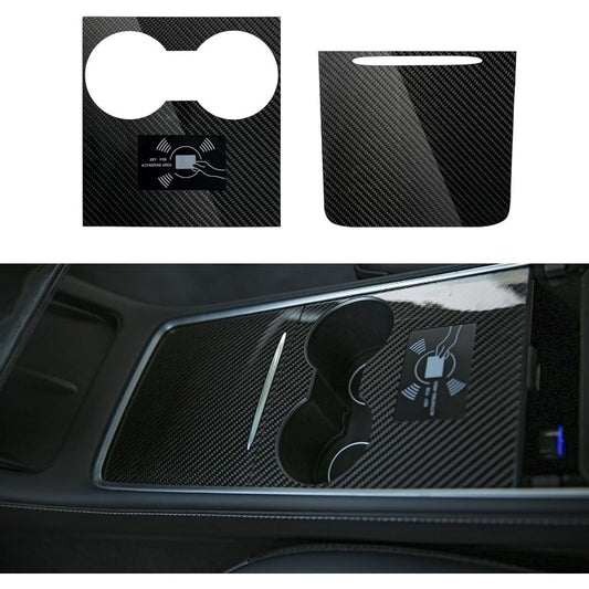 TSLshop Local-for Tesla Center Console Wrap Kit | 3K Twill Carbon Fiber Fit for TESLA Model 3 Model Y 2021 2022 2023 | Glossy Console Trim Interior Car Wrap Decoration