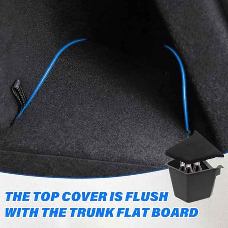 2pcs Trunk Storage Bins for 2025-2026 for TESLA Model Y | Juniper 5-Seater Large-Capacity Rear Side Storage Boxes with Carpeted Lid for Model Y Interior Accessories