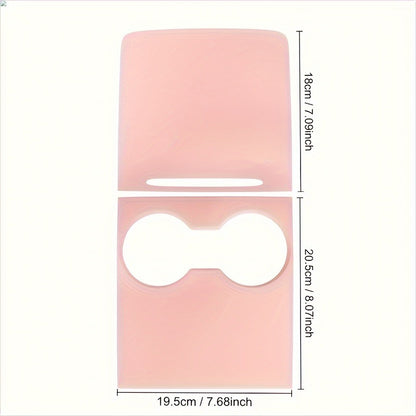 1-Set Compatible for Tesla Model 3\Y Pink Center Console Leather Wrap Kit - Adhesive-Fixation Scratch-Resistant Cover, Dashboard for 2021-2023\u002F2021-2024 Models (Easy Installation)