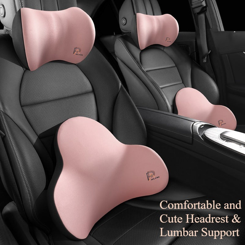 Mini Car Headrest and Lumbar Support in Macaron Colors - Ultra-Comfortable Seat Neck Pillow Cushion, Car Headrest Pillow, Travel Comfort, Compact Design, Soft Cushioning, Cozy Padding, Plush Material, Longdistance Drivers, Road Trip Essentials