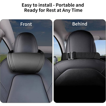 2 Pack Car Neck Pillow Model Y\3\S\X\Cybertruck | Foam Headrest Pillow Ergonomic Design Neck Support Softness Comfortable Black Car Pillow