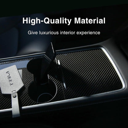 TSLshop Local-for Tesla Center Console Wrap Kit | 3K Twill Carbon Fiber Fit for TESLA Model 3 Model Y 2021 2022 2023 | Glossy Console Trim Interior Car Wrap Decoration