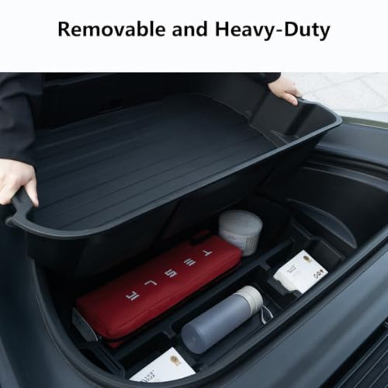 Storage Box for The Front Trunk of The 2020-2024 for TESLA Model Y, Featuring a Two-Layer Organizer for Heavy-Duty Cargo