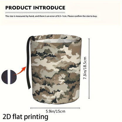 Car Trash Can with Adjustable Basket - Heavy-Duty Portable Camo Waste Bin, Fit for Auto Interior, Camping & for vehicle Storage - Heavy-Duty, Space-Saving Design, Unisex Male & Female, \u002Fs