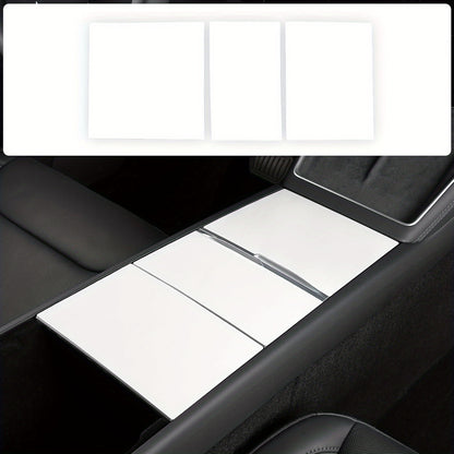 Set of 3 - Silicone Wrap Kit in Pink for The Center Console of for TESLA Model 3 Highland 2024-2025 \Model Y Juniper 2025, Cover for Tesla Center Console with Electrostatic Adhesion for Model 3\Y (White)