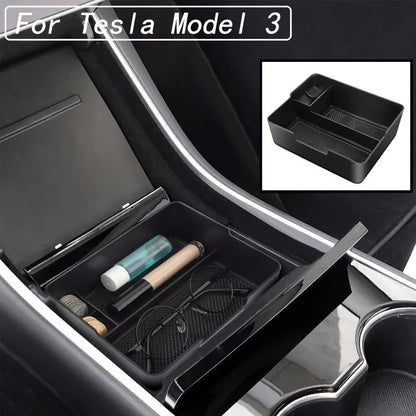 Suitable for Tesla Model 3 2017-2020 Car Centre Armrest Box Storage Box Stow Away And Organize Glove Box Car Accessories Anti-Slip Car Storage Box