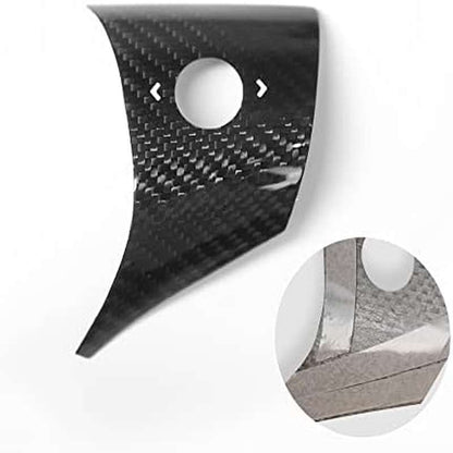 Real Carbon Fiber Steering Wheel Cover for Tesla 2018 - 2023 Models Interior Modification Auto Accessories Glossy Black