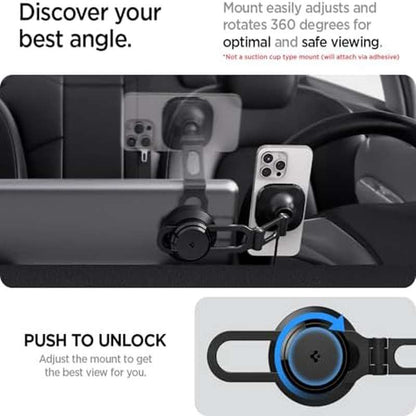 Spigen OneTap Pro 3 for TESLA Phone Mount | Foldable and Hidden, Charging Compatible for All for TESLA Model Y, 3, S, X, Cybertruck - Designed for MagSafe Compatible iPhones, Pixel, Galaxy Phones, Made of ABS Material