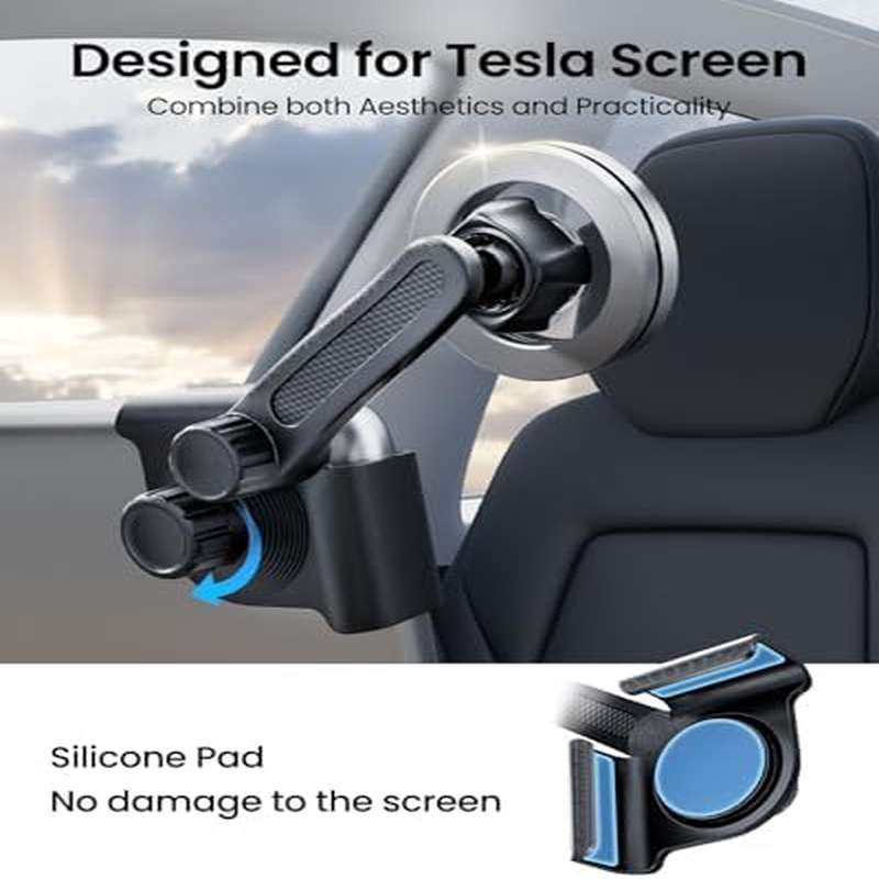 REEVAA for Tesla Phone Mount for Model 3\S\X\Cybertruck - Strongest Magnetic Car Dashboard Holder, No Glue\Adhesive-Free, for iPhone 16\15\14\13 & Cases, Smartphone Adapter