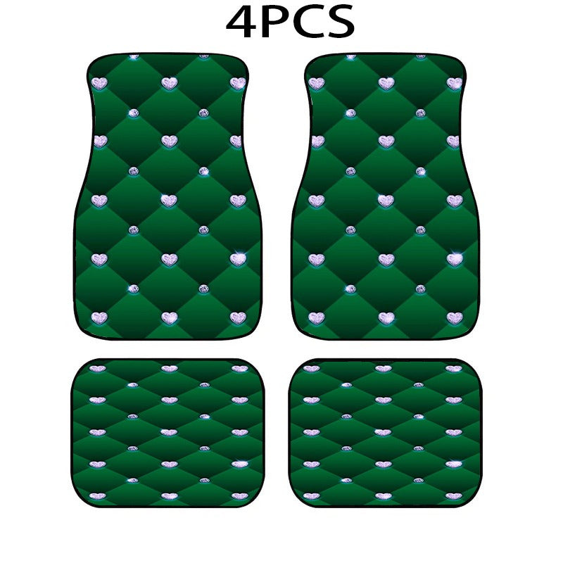 4pcs Diamond patterned Car Floor Mats Keep Your Car Interior Clean and Stylish Durable and Fashionable Interior Protection Adds Personality to the Car Interior Universal Fit for All Car Models