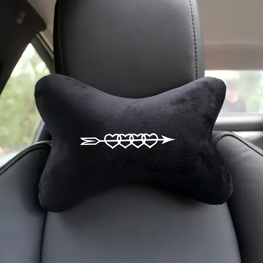 1pc Heart-Shaped Car Headrest\Pillow with Cute Love - Soft Filling, Vehicle Neck for & Passengers, Comfortable Bone Collar for Long Drives