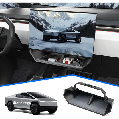 Center Console Organizer Under Screen Storage Box for 2024 for Tesla Cybertruck Accessories Dashboard Hidden Tray for Cybertruck A, Vehicle Organization, Hidden Compartment, Sleek Design, Customfit Accessory, Precision Fit, Car Console Insert, Tesla