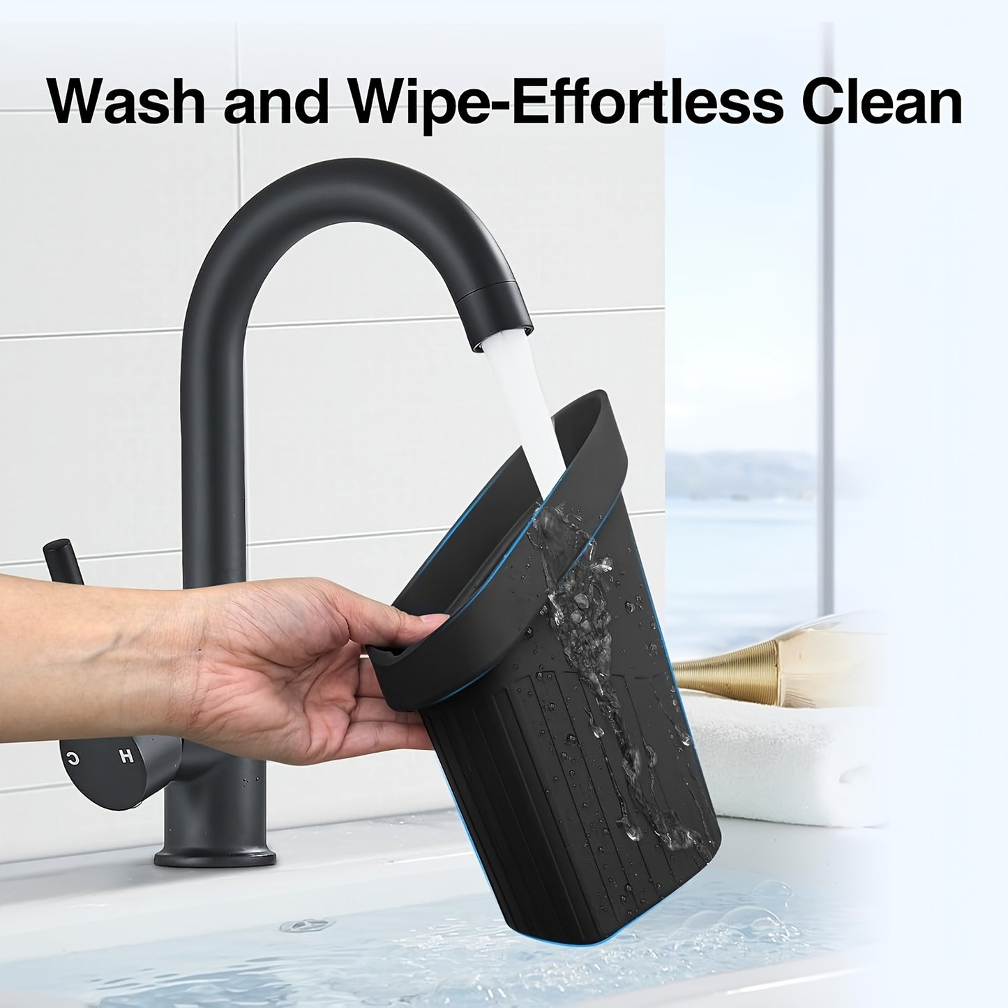 for Tesla Model 3\Y2024-2025 Door Trash Can - High Quality Car Trash Bin with One-Touch Operation, Lid & Opening, for Tesla Model 3\u002FY Interior Storage Organizer, Space-Saving Design, Easy Installation (No Drilling Required)