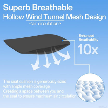 Seat Cushion and Lumbar Support Pillow for Tesla for Model Y 3 S X Hollow-Out Lower Back Strong Support and Breathable Mesh Seat Pad Hip Lumbar Pain Relief for Driving Car Office Home Use Black