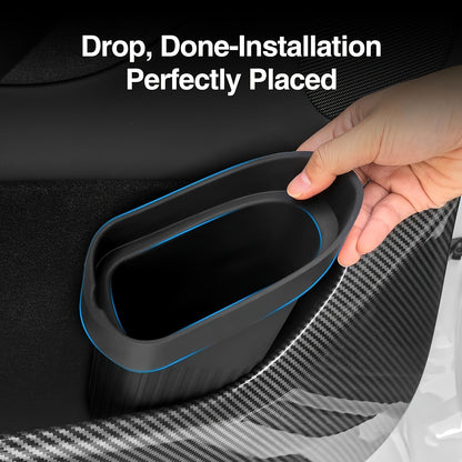 for Tesla Model 3\Y2024-2025 Door Trash Can - High Quality Car Trash Bin with One-Touch Operation, Lid & Opening, for Tesla Model 3\u002FY Interior Storage Organizer, Space-Saving Design, Easy Installation (No Drilling Required)