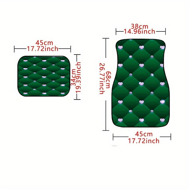 4pcs Diamond patterned Car Floor Mats Keep Your Car Interior Clean and Stylish Durable and Fashionable Interior Protection Adds Personality to the Car Interior Universal Fit for All Car Models