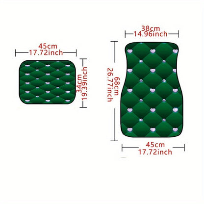 4pcs Diamond patterned Car Floor Mats Keep Your Car Interior Clean and Stylish Durable and Fashionable Interior Protection Adds Personality to the Car Interior Universal Fit for All Car Models