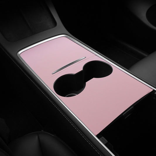 1-Set Compatible for Tesla Model 3\Y Pink Center Console Leather Wrap Kit - Adhesive-Fixation Scratch-Resistant Cover, Dashboard for 2021-2023\u002F2021-2024 Models (Easy Installation)