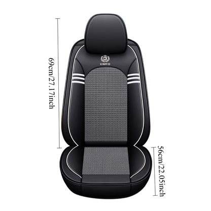 Fit Car Seat Cushion Cover - Heavy-Duty All-in-One with Headrest & Lumbar, Soft Beige-Friendly Black\u002FWhite\Gray Padding, for TOYOTA, for AUDI, for Tesla, VW, for BMW, for & Most Vehicles
